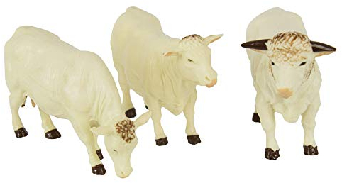 Britains Tierfiguren Charolais Kühe - Traktor Spielbauernhof Figuren - zum Spielen und Sammeln ab 3 Jahren - Sammlermodell - 3 Stück, Weiß