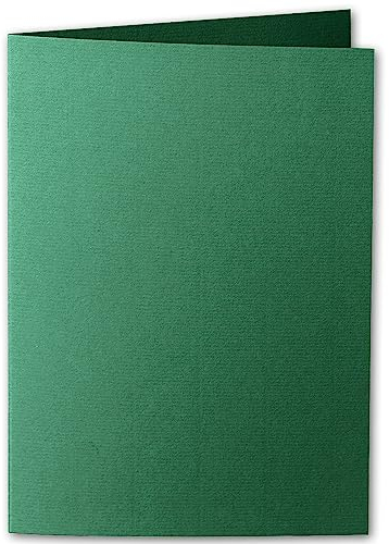 ARTOZ 50x DIN A5 Faltkarten - Racing Green (Grün) gerippt 148 x 210 mm Klappkarten hochdoppelt - Blanko Doppelkarte mit 220 g/m² edle Egoutteur-Rippung