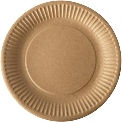 Papstar Lot de 20 Assiettes en Carton Marron 19 cm