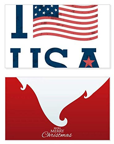 Weihnachtskarte mit Aufschrift I Love USA Amerika, Vintage-Design