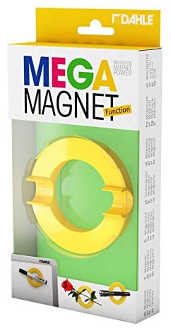 Dahle Mega Magnet CIRCLE XL (80 mm, inkl. Halterung zum Ablegen von Gegenständen) gelb