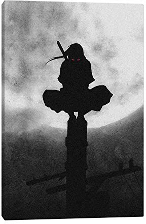Amokr Leinwand Bilder 60x80cm kein Rahmen Itachi Uchiha Naruto Anime Gemälde für Wohnzimmer zu Hause Schlafzimmer Studie Wohnheim Dekoration Drucke