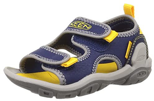 KEEN Knotch Creek Open Toe Sandalen, Blue Depths Yellow, 32 EU