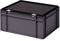 1a-TopStore Stabile Profi Aufbewahrungsbox Stapelbox, grau, mit schwarzem Deckel, 40x30x18 cm, für Industrie, Gewerbe, Haushalt