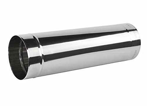 Stainless Steel Stove Pipe - 100mm / 4, Length 500mm - Chimney Flue Liner Rigid Tube