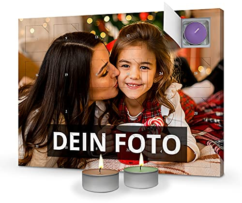 PhotoFancy® - Duftkerzen Adventskalender mit Foto bedrucken - Adventskalender mit Teelicht selbst gestalten