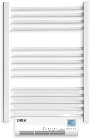 HJM Toallero Eléctrico Seco NOOR Turbo | Termoventilador incorporado | 500 W + 1000 W | Calor Rápido