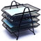 EXERZ Bandejas de Cartas de 4 Capas, clasificador de Papel de pie – Organizador de Escritorio – Soporte para Archivos, Estante de Archivos de Metal de Malla de Alambre- Negro