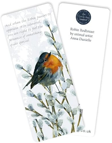Little Dog Laughed Tuppence A Bag Robin Redbreast Bird Themed Bookmark Gift Idea Book Lover Gifts TABBM07 TABBM07