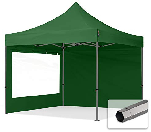 TOOLPORT Faltzelt Partyzelt 3x3m - ohne Seitenteile Premium Dach Faltpavillon schwer entflammbar Pavillon schwarz