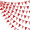 32Ft Wimpelkette Outdoor Rot Weiß Gestreifter Wimpel Banner Stoff Dreieck Flagge Girlande Streamer für Karneval Zirkus Kindergeburtstag Hochzeit Weihnachten Silvester Party Outdoor Garten Dekoration