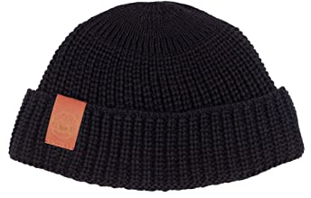 kabak Burglar Beanie Atmungsaktive Kurze Strickmütze aus Bio-Baumwolle Street Style Unisex-Kopfwärmer-Fischermütze, Schwarz