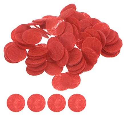 sourcing map 100 Stück Runde Bastelfilz 10mm, Filzkreise Handwerk Filz Pads Vliesstoff Filzkissen für Nähen, DIY Projekt, Bastelarbeiten, Handwerk, Decoration (Rot)