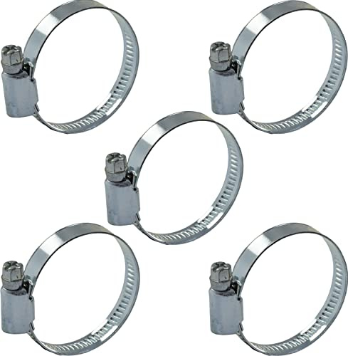 AERZETIX - C63543-5er-Set Schraubschellen 40-60 mm verstellbar - breite 9 mm - aus verzinktem Stahl - silberfarben - autoanschluss garten wasser schlauch wasserschlauch bewässerung