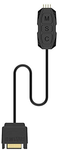 XIDIT Mini Controller Cable Light Stripe Remote Controller PC 12V 4Pin RGB CPU Case Fan LED Light Strip Lamp Bar Water Cooling RGB Control,Sata/Molex Powered