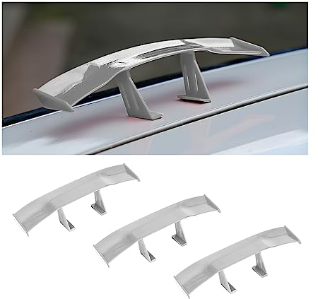 CGEAMDY Auto Mini Schwanz Spoiler Flügel, 3 PCS Universal Auto Mini Spoiler Wing, Auto Heckflügel-Dekoration OhnePerforation Kann für Alle Fahrzeugumbauten(Grau)