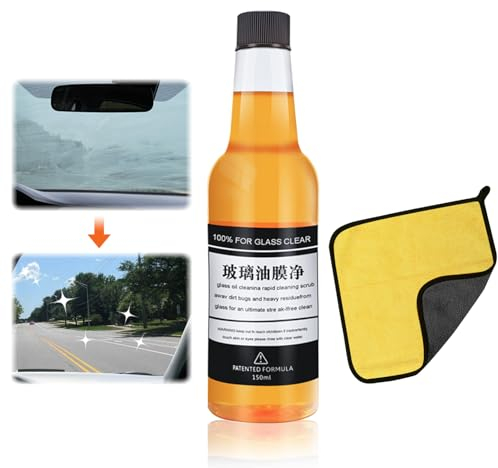 Ölfilmentferner für Glas,Ölfilm-Entferner für Glas,Autoglas-Ölfilm-Entferner,Autofenster-Ölfilm-Reiniger und Glaspolierer, Auto Windschutzscheiben Glasreiniger Kit