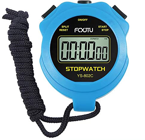 FCXJTU Digitale wasserdichte Stoppuhr, 30 Runden geteilter Speicher, Stoppuhr, Keine Uhr, kein Kalender, kein Alarm, einfache stille, große Anzeige für Schwimmen (30Lap wasserdichtes Gelb)