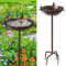 Giyiprpi Abreuvoir Oiseaux Exterieur sur Pied, Hauteur 120CM, Bain d'oiseaux Antique avec Plateau de Diamètre 27cm, Mangeoire Oiseaux Sauvage Décoration en Fonte pour Le Jardin (B)