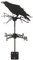 Girouette Corbeau Ornement Vent, Girouette Corbeau Girouette Ornement de Toit pour la Maison, Girouette en Métal Extérieur Jardin Outil de Mesure du Vent Girouette en Acier