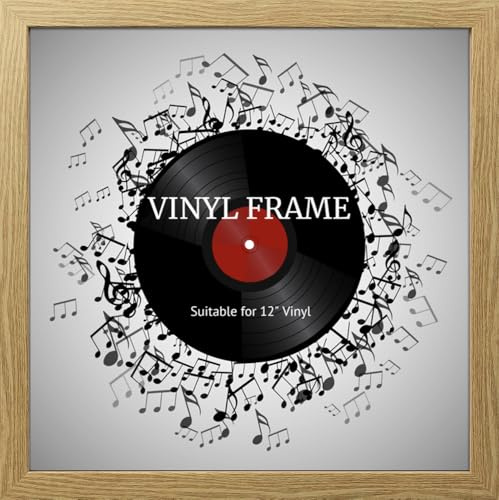 pf+a REAL GLASS Square Oak Effect Frame For 12 Vinyl LP Record Album Cover