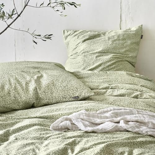 Irisette Bettwäsche Soft-Seersucker grün Größe 1x 155x220 cm + 1x 80x80 cm