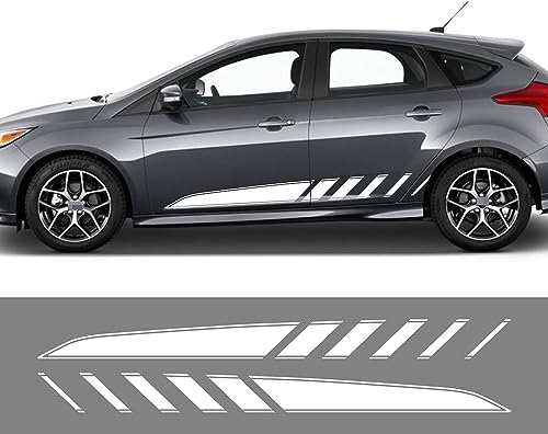 Karosserie Kofferraum Dekoration Aufkleber Taille Linien Aufkleber Tür Seitendekor Aufkleber für Ford Focus MK2 MK3 MK1 MK4 2 3,B-Grey
