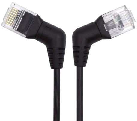 NFHK CAT6 UTP-Stecker auf Stecker, 360 Grad abgewinkelt, drehbar, RJ45, 8P8C, 1000 Mbps, für LAN-Ethernet-Netzwerk, 25 cm