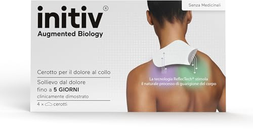 Initiv Cerotti per Collo, Dolori Muscolari e Cervicale, 4 Cerotti | Sollievo Fino a 5 Giorni Usati in modo Continuativo, Senza Medicinali, Resistenti All’Acqua, per Dolori da Lievi a Moderati