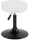 KAYELLES Tabouret de Travail Bureau sans roulettes, épais siège Rond Simili Cuir rembourré, Hauteur réglable 43 à 57 cm, Large Base métal Anti dérapant YU (Blanc Noir)