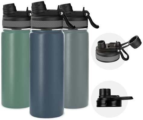 KELP Botella de Agua de Acero Inoxidable, Botella de Agua de 500ml, Botella Térmica de Agua Para Niños y Adultos, Antigoteo, Botella Térmica Para Agua, Botella de Agua de Acero Inoxidable 304 (AZUL)