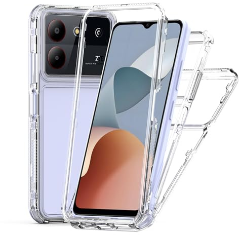 iTape PC+Acryl Transparent Handyhülle Geeignet für ZTE Blade A54, [Kein Vergilben] [Schutz in Militärqualität] Anti-Kratzer und Anti-Fall Transparente Hülle, 360° Schutz