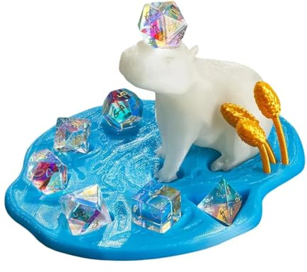 Tisch-Würfel-Organizer, gedruckte Würfel, Tier-Würfelhalter, niedliche Würfelaufbewahrung, Würfel-Organizer, Tischspiel-Organizer, Würfelablage, Tierwürfel-Organizer für Würfelspiele, blau, Refer