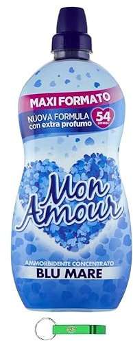 12x Felce Azzurra Mon Amour Ammorbidente Concentrato Blu Mare - Konzentrierter Weichspüler - Weiche und duftende Kleidungsstücke 54 Wäschen 1350ml + Beni Culinari Kostenloser Schlüsselanhänger
