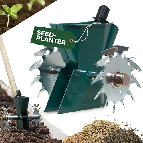 STREND PRO Seminatrice | Spargitore manuale | Metallo | Singola fila | Dimensione dei semi regolabile (1,5; 3,5; 5 mm) | Spargitore per semi di piccole aree, aiuole, giardini, serre | Spargitore per