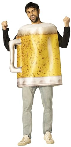 Imposta Costumes - Beer Mug Costume - Adult One Size | Foamy beer-glass tunic for men and women, ideal for Oktoberfest, drinks themes, stag parties and Halloween