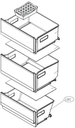 Untere Schublade (Gefrierfach) Kühlschrank, Gefrierschrank AJP75654406 LG Kühlschrank, Gefrierschrank AJP75654406 LG