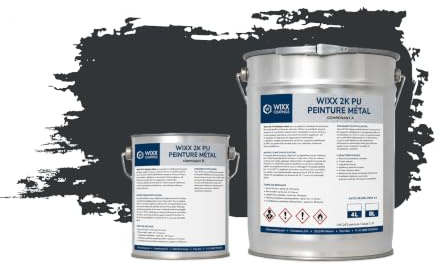 Wixx 2K PU Peinture Métal - RAL 7021 | Gris noir - 5L