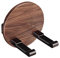 LMXRYPD Mensola in Legno di Noce per Bagno, Porta Asciugacapelli in Alluminio, Mensola Bagno Senza Foratura, per Asciugacapelli Universale, Noce Nero Opaco
