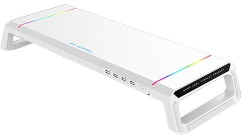 Monitor Desk Stand - Computer con 4 porte USB 3.0 Hub, Base di luce RGB | Organizer per laptop, PC, Stampante, Scaffale per stazione di lavoro, per ufficio