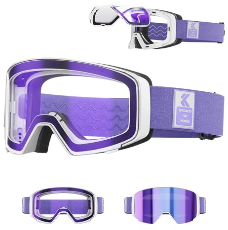 KAPVOE Masque de Ski Photochromique avec Écran Magnétique Relevable K724