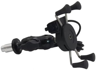 Ropaix Handyhalter Fahrrad Für CBR600 F4i USB Ladegerät Telefon Halter Ladegerät Motorrad Gabel Vorbau Montieren(with USB Charger)