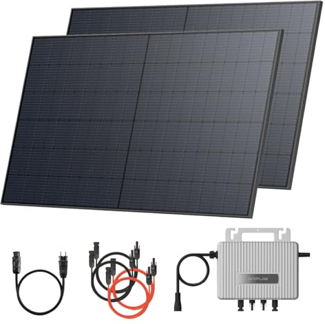 Solarway® 1000Wp / 800W Balkonkraftwerk komplett Steckdose - neuester EcoFlow Stream 800 Watt Wechselrichter - Solaranlage Komplettset - 500W bifaziale Black Solarmodule & EcoFlow & Zubehör