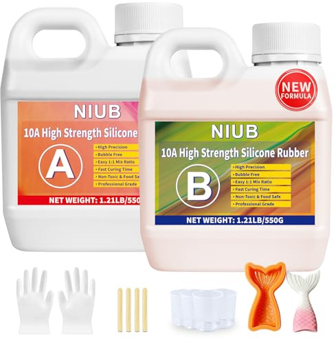 NIUB 10A Abformsilikon, Orange Flüssiges Silikon Abformmasse 1,25kg