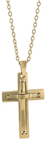 Akzent Kette Damen - Premium Halskette mit Anhänger Damen in Gold aus Edelstahl, 100% Wasserfest & Hautverträglich