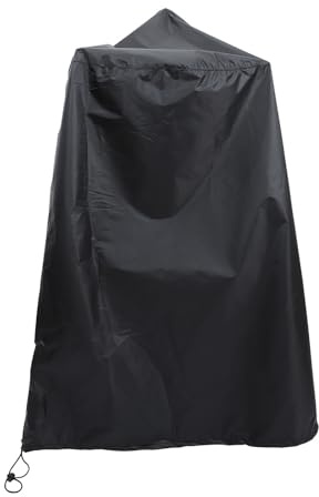Winterbrunnenabdeckung 130x120x0,2cm 210D Silberbeschichtet Schwarz Party | UV Beständig, mit Zugband Unten und Elastischem Saum, Portable Hülle für Hof, Frost und Pflege
