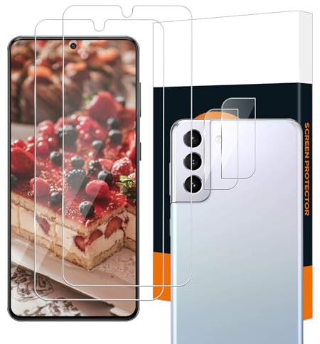 Carantee 2+2 Verre trempé pour Samsung Galaxy S22 5G+Caméra Film | Dureté 9H Vitre Protection Bubble Free, Sensibilité, Anti-Taches, Anti Rayures, HD transparent Samsung S22 Protection écran
