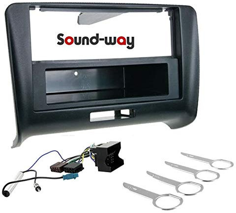 Sound-way Kit de Montage Autoradio, Façade Cadre de Radio 1 DIN / 2 DIN, Adaptateur Compatible avec Audi TT (8J) 2006-2014