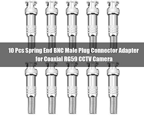 10 Pcs BNC Male Coaxial Connectors Screw-lock Terminal Adapter for CCTV Home Security Surveillance Camera