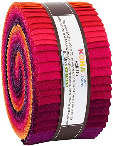Kona Cotton Solids Paradiesvögel zum Aufrollen, 40 Stück, 6,3 cm Streifen, Jelly Roll Robert Kaufman RU-773-40
